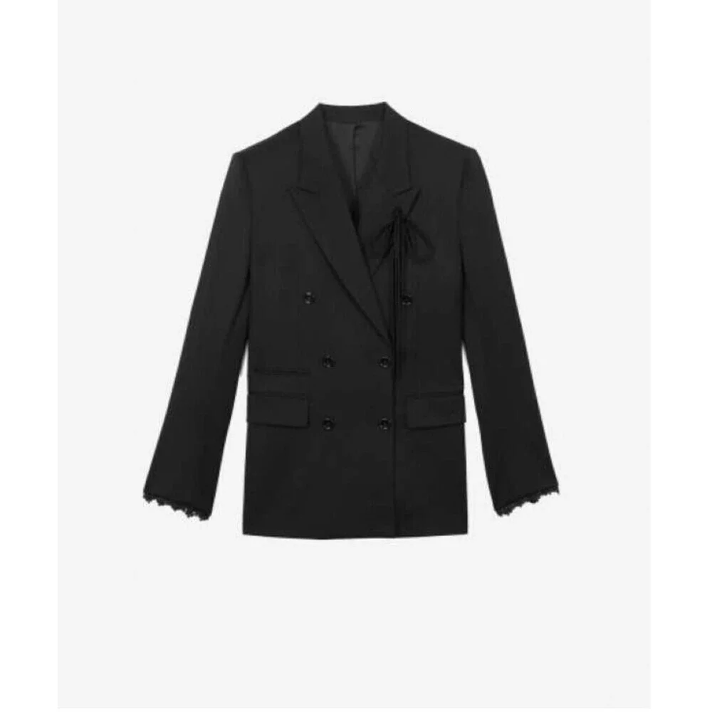 The Kooples Women's Double-Breasted Blazer Black Size 32 $725 - Picture 3 of 14